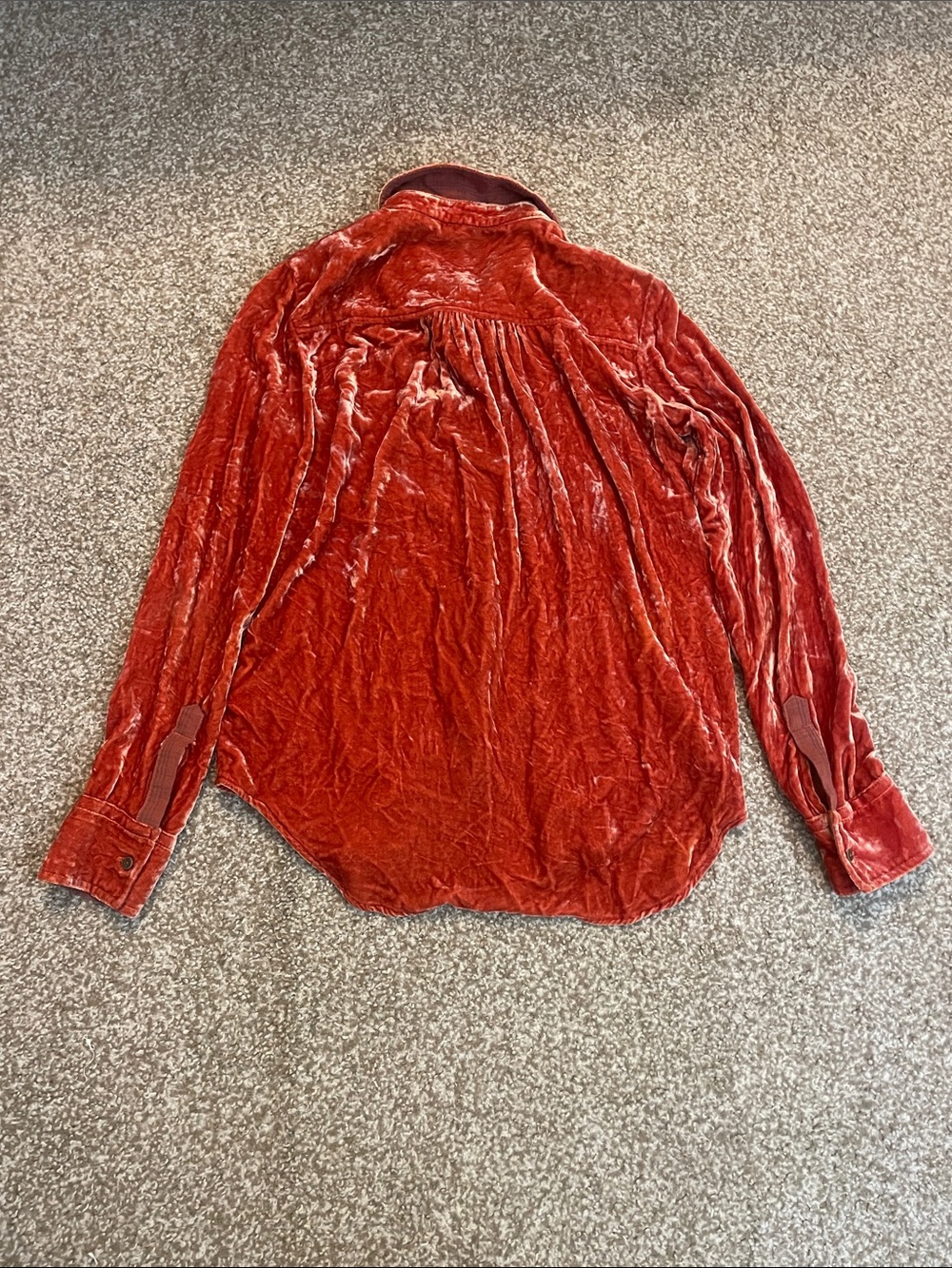 Anthropologie Holding Horses Velvet Long Sleeve Button Down Blouse - Picture 2 of 5